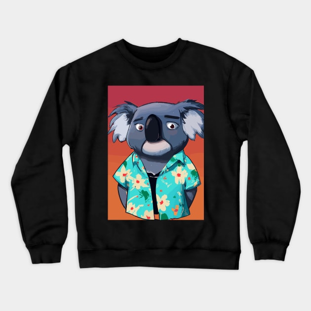 Koala with Hawaii Shirt Crewneck Sweatshirt by maxcode